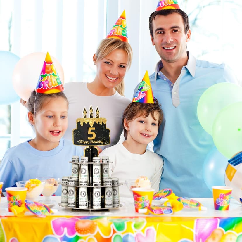 Crafterlife Birthday Cash Cake for Birthday Gifts, Money Holder Stand Ideas for Give Cash Gift, Surprise Personalized Money Box with 0-9stickers Variable Age for Her Him Birthdays Party Decorations B0F4QKKMNL