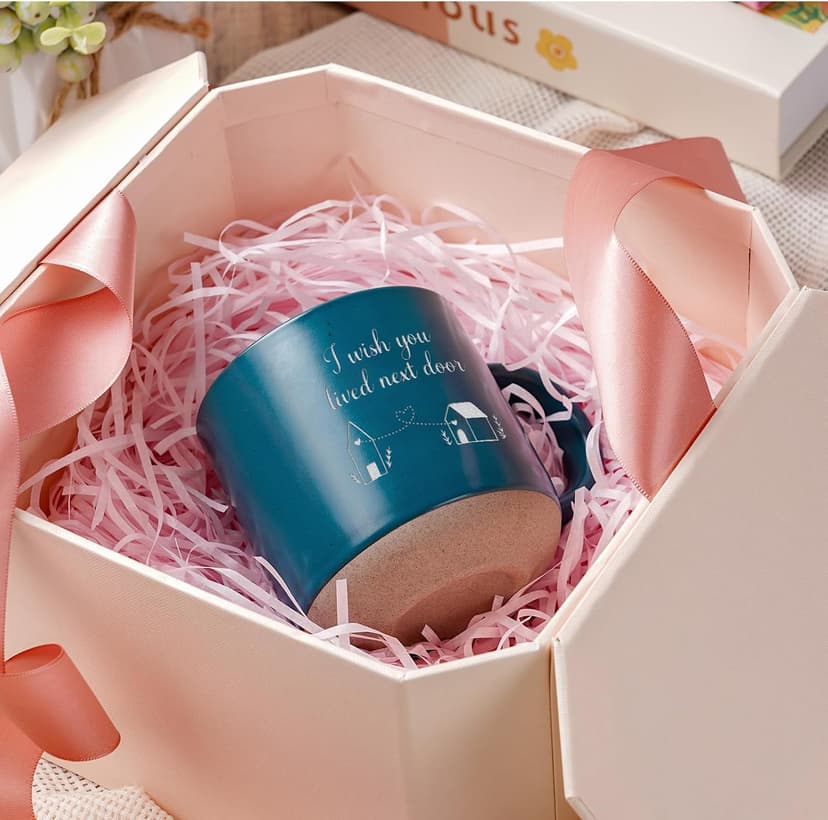 Best Friend Birthday Gift for Women - I Wish You Lived Next Door Mug, Unique Galentines Unique Day & Christmas Friendship Gift for Women, Bestie, BFF, Sister, Mom - 12.8oz Coffee & Tea Cup B0G5L4NT7J