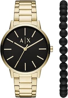 A|X Armani Exchange Men's Watch with Three-Hand Analog Display and Stainless Steel or Leather Band, Watch for Men