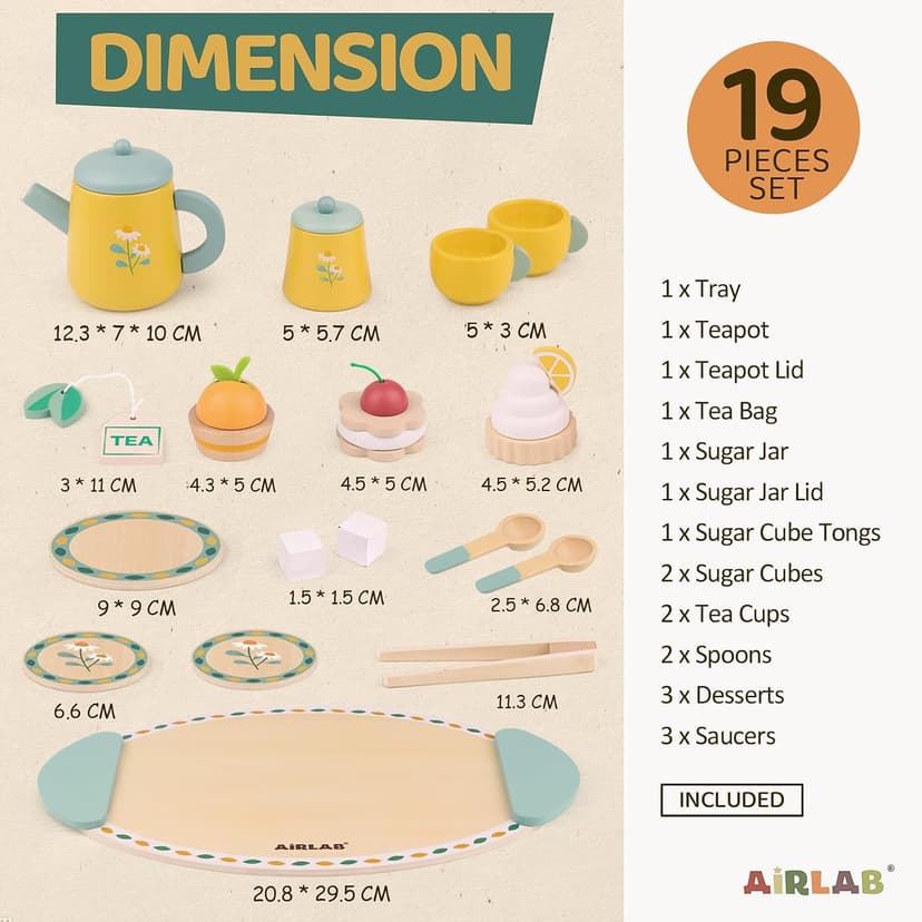 Wooden Play Food Toy Sets for Kids Kitchen Accessories Age 3 4 5 6 Wood Educational Toys Tea Sets for 3-5 Girl Birthday Gift 3 Year Old Princess Party B0CQ2PFTXC