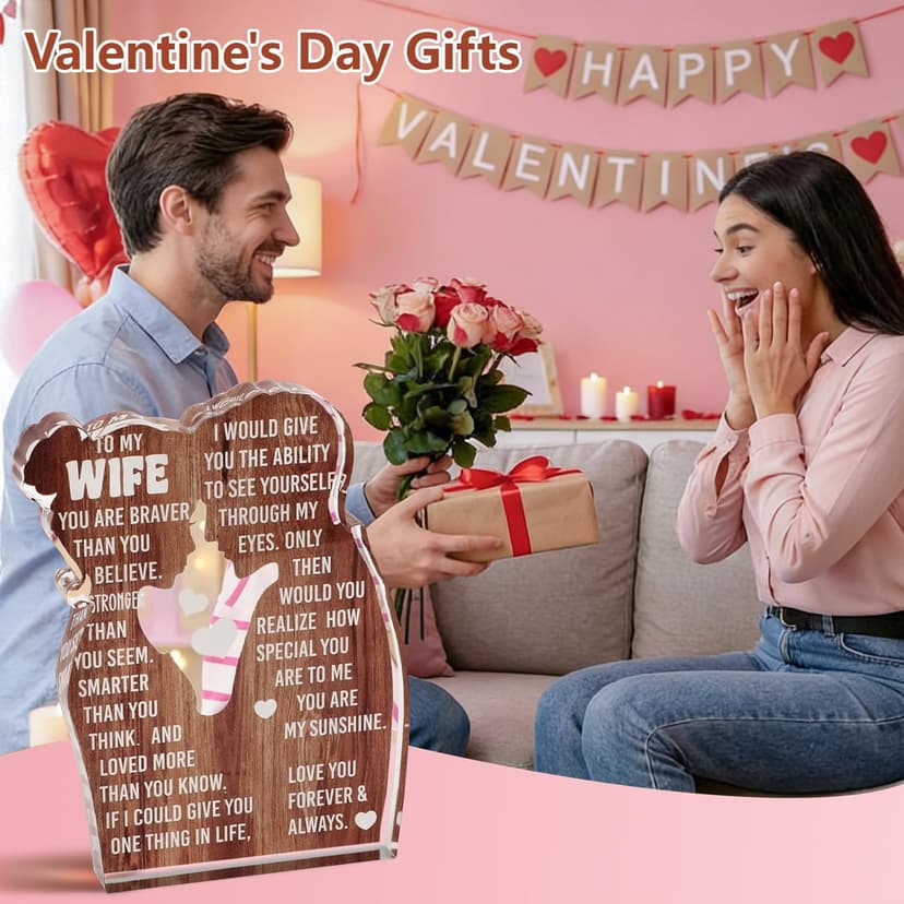 Wife Romantic Anniversary Wedding Gifts for Wife I Love My Wife Birthday Gift Ideas for Women Best Wife Present Gifts for Wife Anniversary Birthday Gifts Ideas to My Wife, Acrylic Sign B0DCBFFQ2X