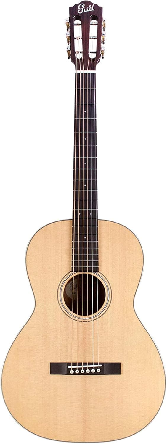 GUILD Guitars P-240 12-Fret Parlor Memoir Acoustic Guitar, Natural, Solid Top, Westerly Collection