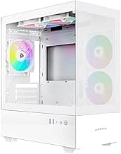 Apevia Phantom-MESH-WH Phantom Micro-ATX Dual-Chamber Mesh Gaming PC Case w/ 5X 120mm ARGB Fans, 366 RGB Modes, Mesh Airflow Performance Front Panel, 240mm Radiator Support, 2X USB3.0, HD Audio, White