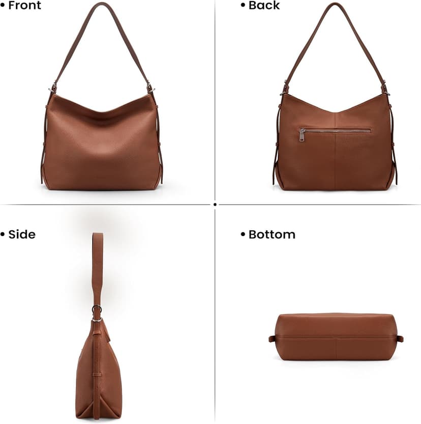 befen Genuine Leather Crossbody Hobo Purses for Women, Ladies Shoulder Bags Handbags with 2 Shoulder Straps