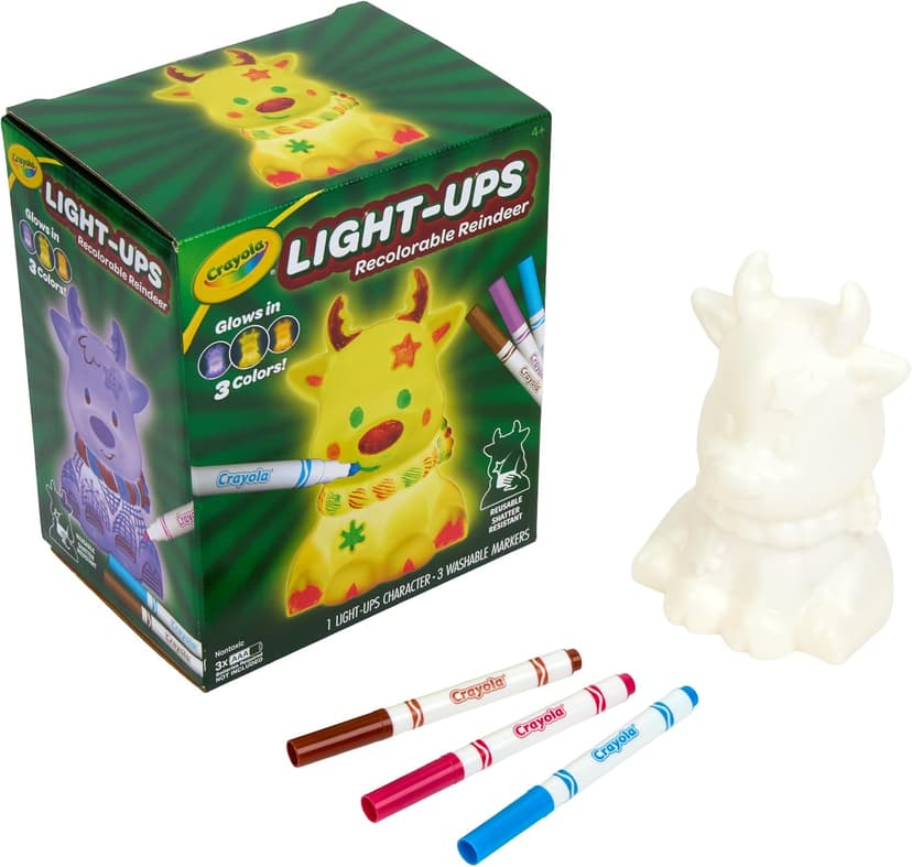 Crayola Light Ups Reindeer, Recolorable Light Up Toy for Kids, Reindeer Decor, Glow in the Dark, Holiday Gift for Kids, Ages 4+ B0DSQN9BBJ