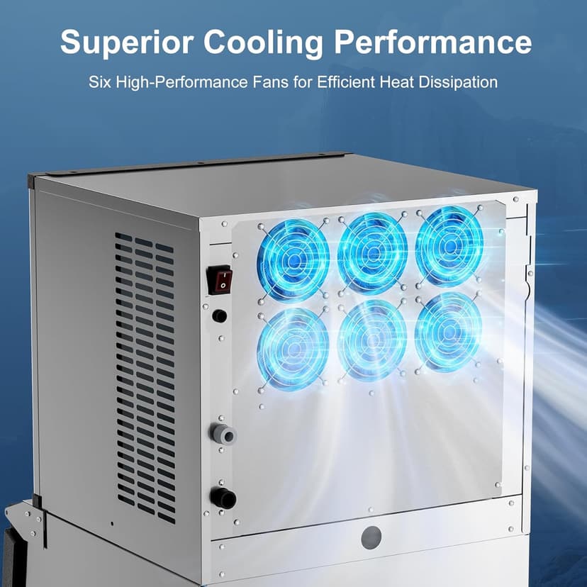 COTLIN Commercial Ice Maker, 550LBS/24H with 350LBS Storage, Commercial Ice Machine with Self-Cleaning, Ice Ready in 5–15 Min, Timing Function, Ice Thickness Adjustment, Stainless Steel, ETL Approval