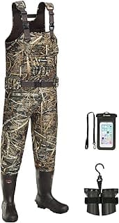 TIDEWE Hunting Waders with Boot Hanger & 600G Insulation, Waterproof Cleated Neoprene Bootfoot Fishing Chest Waders