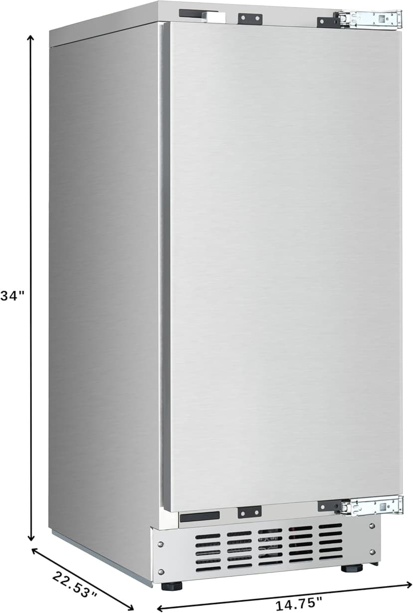 KoolMore Reserve 15 in. Residential Panel Ready (Panel Not Included) Ice Maker 57 lbs/24hr in Stainless-Steel (KM-BIM57-PR)