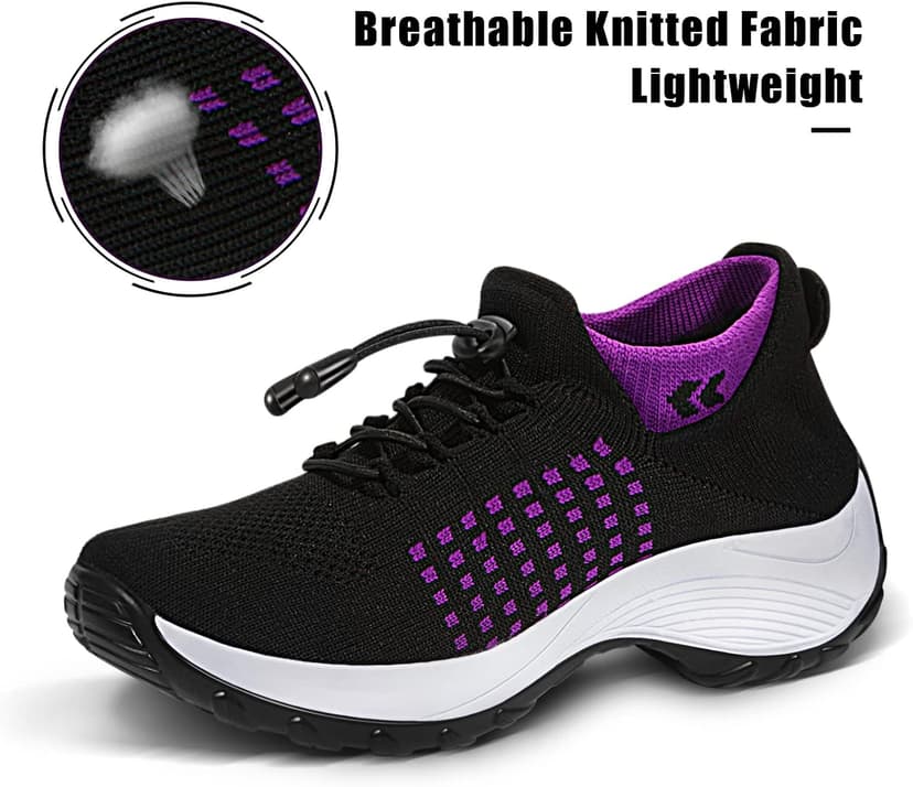 STUNAHOME Orthopedic Sneakers Breathable Women Walking Shoes Slip on Trainers Women's Comfortable Casual Ladies Athletic Shoe Thick Bottom