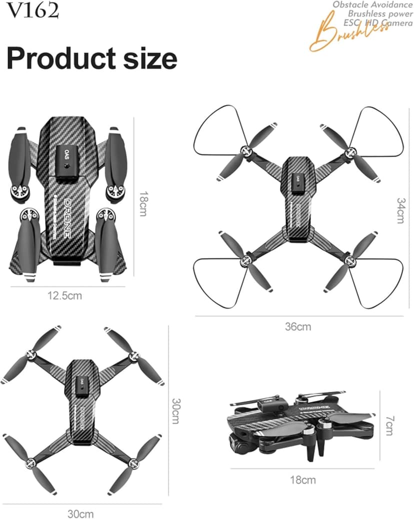 4K Dual-Camera Drone with GPS for Adults & Teens - Foldable RC Quadcopter with Auto Focus, 30 Mins Flight Time, Follow Me, Waypoint Flight, Headless Mode, 6-Axis Gyro, One-Key Emergency Stop - Black