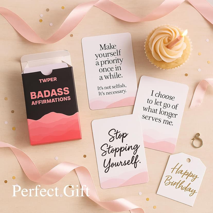 Badass Affirmation Cards for Women – 100 Daily Motivational Inspirational Cards for Self Care Positive Healing– Funny Birthday Gifts for Her Friends Teens