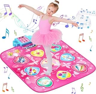 LED Score Display, Piano Game Modes, Anti-Slip Foldable Dancing Pad for Kids 3-12, Birthday Gifts for Girls Dance Mat – 9-Button Electronic Music Playmat with 8 Challenge Levels B0GSZ81B2V