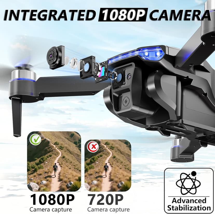 Foldable FPV Drone for Kids & Adults, Clearance! 1080P HD Camera, Carrying Case, Gesture Control Selfie, Altitude Hold, One-Key Takeoff/Landing, 3D Flips——Only $25.99