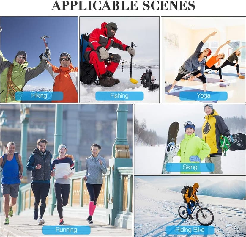 Komake Ear Warmers Headband, Fleece Earmuffs Running Headband Winter Ear Covers Moisture Wicking Ski Sport Headband for Men & Women (19.2 inches, One Size, Cycling)