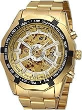 FANMIS Classic Mens Skeleton Automatic Mechanical Watches Luxury Carving Flower Craft Watch with Stainless Steel Waterproof Bracelet Wrist Watch