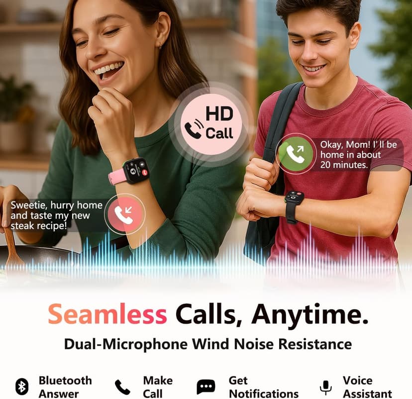 MorePro Fitness Tracker(Answer/Make Call), 1.83” Health Fitness Watch with Heart Rate, Blood Pressure,SpO2 and Sleep Monitor, 100+ Sports Modes, IP68 Waterproof Smart Watch for Men Women