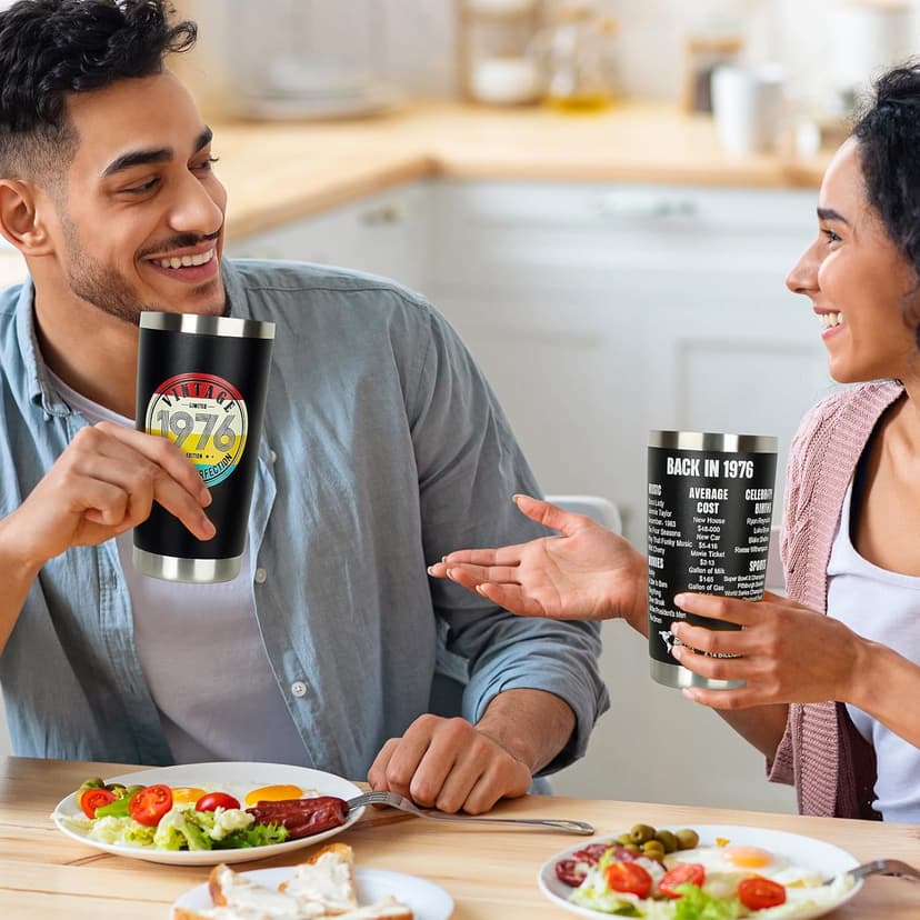 50th Birthday Gifts for Women Men - 1975 50th Birthday Decorations Gifts Ideas for Her Him - 50 Year Old Birthday Gift for Men Women Turning 50 Gift Ideas - 20oz Stainless Steel Tumbler