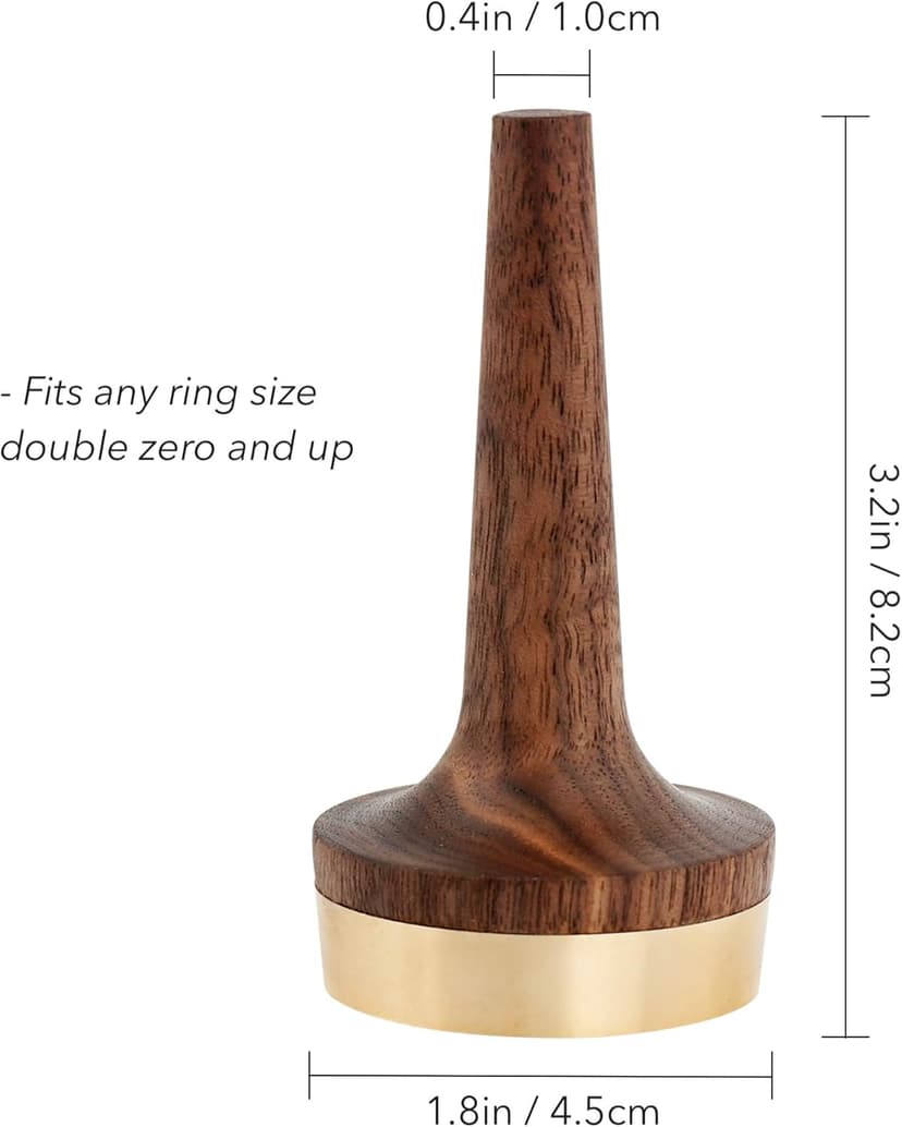 Wooden Ring Holder For Jewelry | 1 Piece | Black Walnut Wood & Brass Stand | Gift For Men & Women, Engagement, Wedding & Anniversary | Him & Her Rings Modern Display | Fits Any Band Size 00 Up