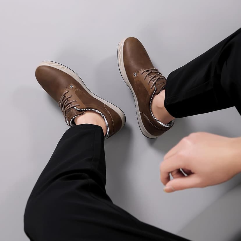 ANALEAF Mens Casual Oxfords Fashion Sneakers Soft Comfortable Lace-Up Dress Shoes