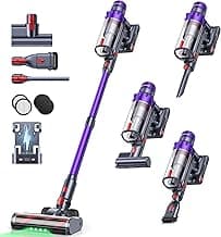 SMOTURE Cordless Vacuum Cleaner, 600W 50KPA 65Mins Vacuum Cleaners for Home, Cordless Stick Vacuum with LED Touch Screen, Anti-Tangle Wireless Vacuum, Handheld Vacuum for Pet Hair/Carpet/Floor