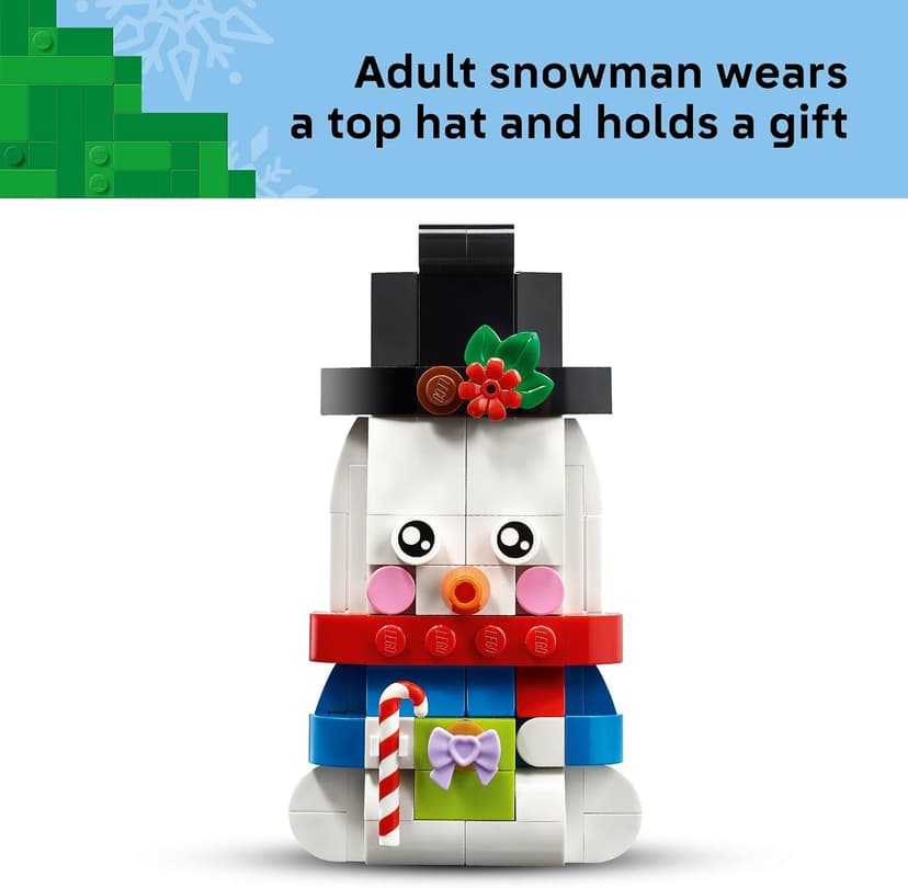 Christmas Craft, Building Toys, Girls & Boys, Ages 6+, Christmas Tree Decoration with Hanging Rings, 168 pieces LEGO Snowman Ornaments 40812 B0G2KJ8V5R