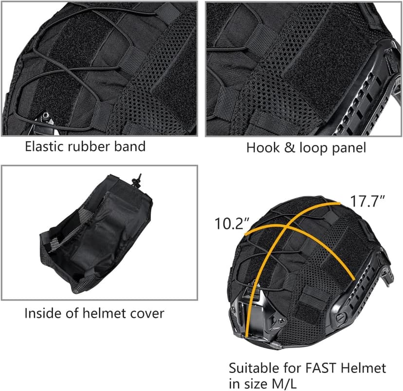 IDOGEAR Tactical Helmet Cover for Fast Helmet camo Helmet Cover for Airsoft Helmet in Size M/L, Military Paintball Hunting Shooting Gear - 500D Nylon - Without Helmet