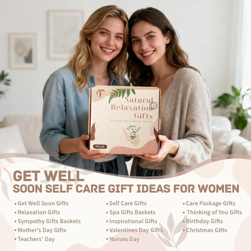 Birthday Gift for Women, Get Well Soon Self Care Package, Unique Spa Gift Basket Thank You Gifts for Mom Grandma Wife Best Friend Sister Her Mothers Day B0FKN316XM