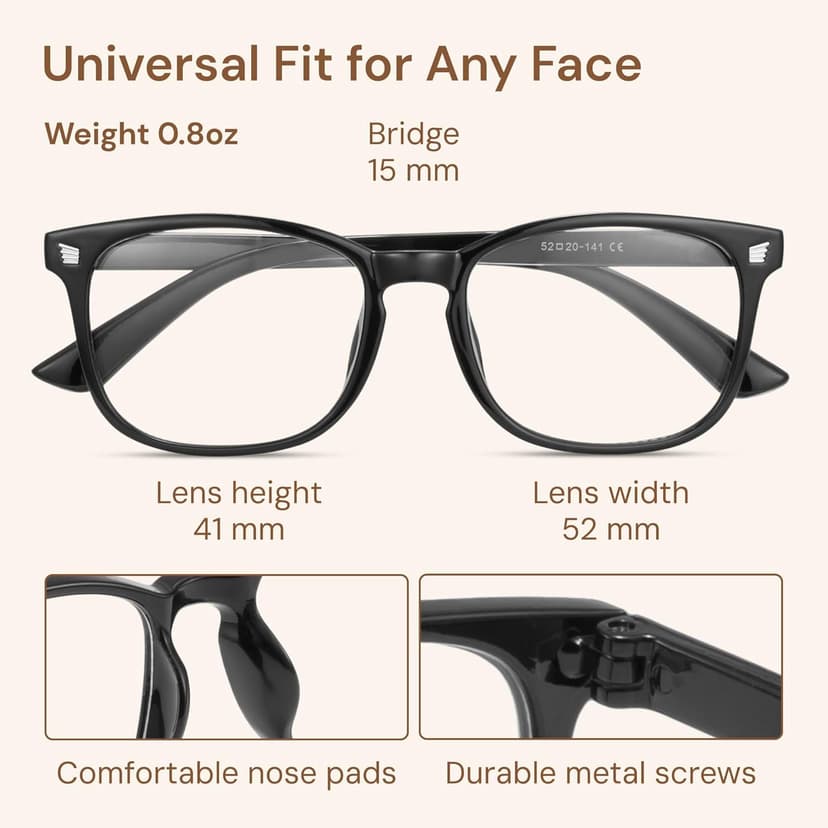 Gaoye Stylish Blue Light Glasses for Woman - Computer Glasses for Blue Light Blocking - Lightweight Frames - 3 pack