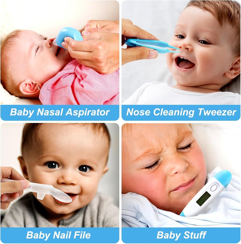 Baby Grooming Kit, Infant Safety Care Set with Hair Brush Comb Nail Clipper Nasal Aspirator,Baby Essentials Kit for Newborn Girls Boys B0B8NKVDJH