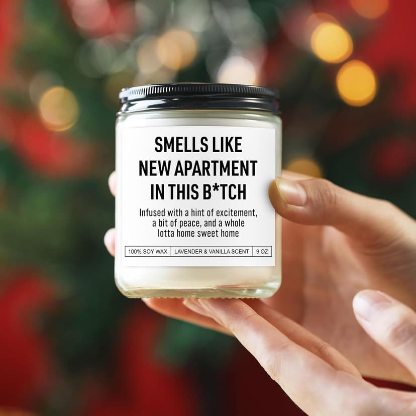 Funny Housewarming Candle, New Apartment Gifts, House Warming Gifts New Home for Men, Women, Couple, Family - First Apartment Essentials, 1st Apt. Must Haves - Closing Presents for Home Buyers