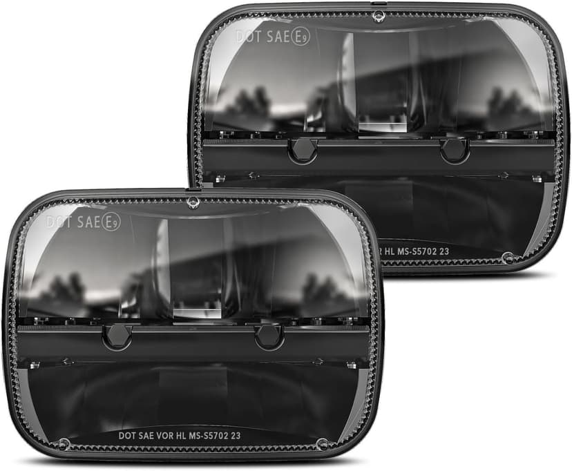 BICYACO 1 Pair 105W Rectangular 5x7/ 6x7 Inch Led Headlight High Low Beam Headlamp Compatible with Jeep Wrangler YJ Cherokee XJ Kenworth T300 1997-2010 Replacement H6054 H5054 H6054LL 69822 6052 6053