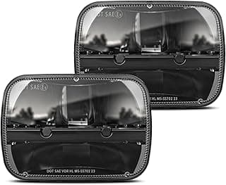 BICYACO 1 Pair 105W Rectangular 5x7/ 6x7 Inch Led Headlight High Low Beam Headlamp Compatible with Jeep Wrangler YJ Cherokee XJ Kenworth T300 1997-2010 Replacement H6054 H5054 H6054LL 69822 6052 6053