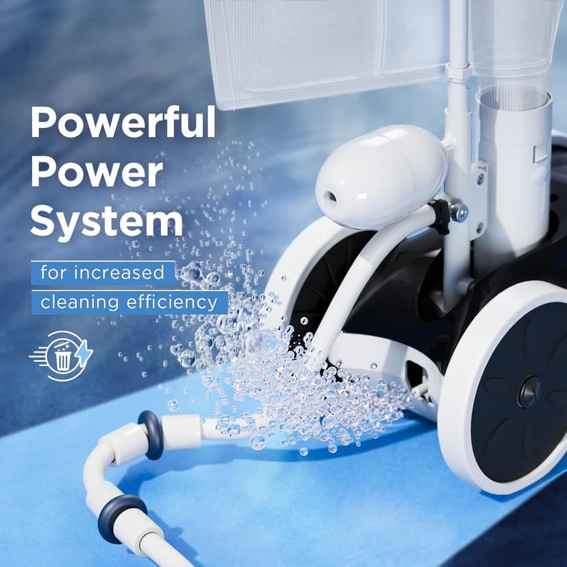 MAKHOON Upgrade Pool Pressure Side Sweeper: Professional Solution for Cleaning Your Swimming Pool (Four Wheels are Better Than Three) Need 1.5" Female Thread Pool Booster Pump Inlet, 4 Bar Pressure