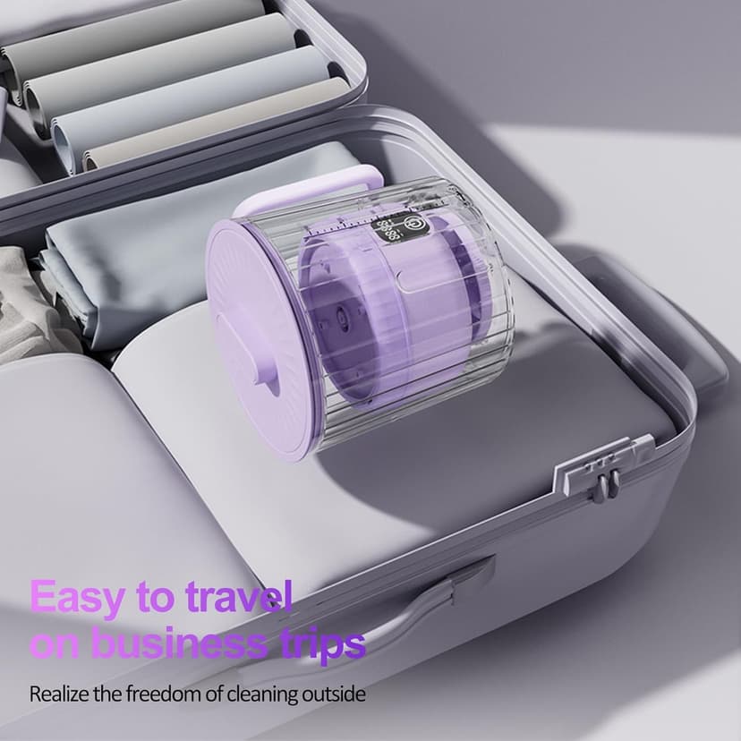 Underwear Washing Machine, Upgrade 2.5L Handle Portable Small Mini Washing Machine for Underwear & Small Clothes, Rechargeable Travel Laundry Washer With Deep Cleaning, for Apartments, Dorms, RVs