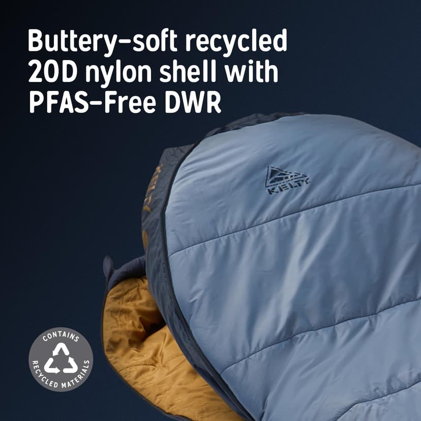 Kelty Cosmic Synthetic Fill 20 Degree Backpacking Sleeping Bag – Compression Straps, Stuff Sack Included