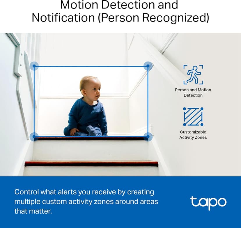 Tapo 1080P Indoor Wired Security Camera - Works as a Baby & Pet Monitor, Motion Detection, 2-Way Audio, Siren, Night Vision, Subscription-Free Local or Optional Cloud, Works with Alexa, C100(4-Pack)