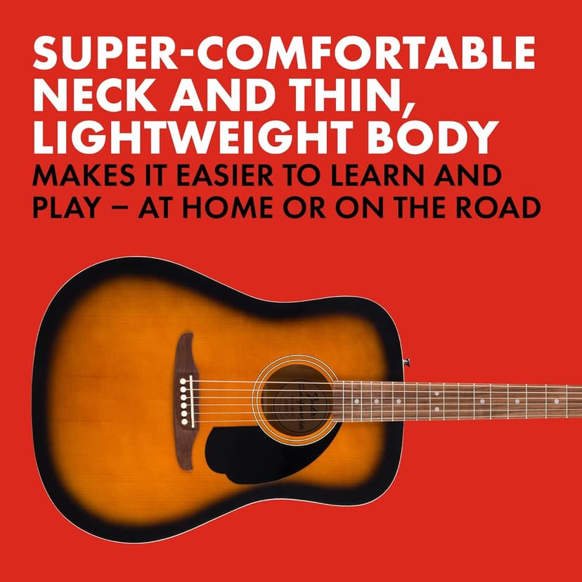 Fender California Debut Redondo Series Acoustic Guitar, Beginner Guitar, 2-Year Warranty, 2-Tone Sunburst