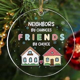 Neighbor Ornament 2025, Christmas Ornaments 2025, Neighbor Gifts Merry Christmas from Our House to Yours, Funny Glass Xmas Tree Decorations, Neighborhood Gift Ideas for Neighbors, Best Friends, Women