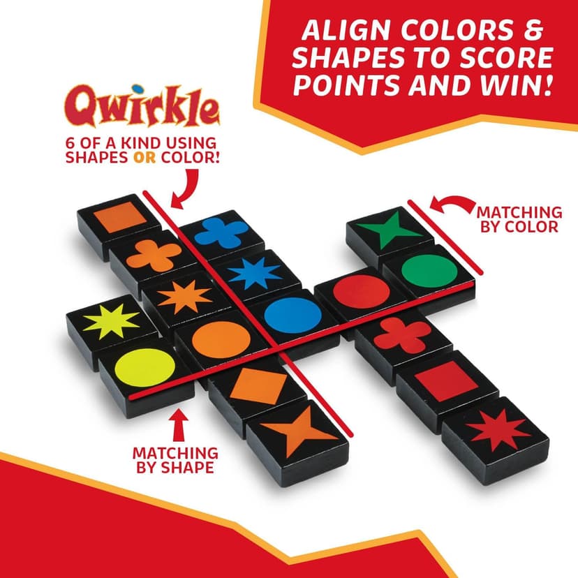 Qwirkle Board Game - Strategy Game for 2-4 Players Ages 6+ - Deluxe with Trays