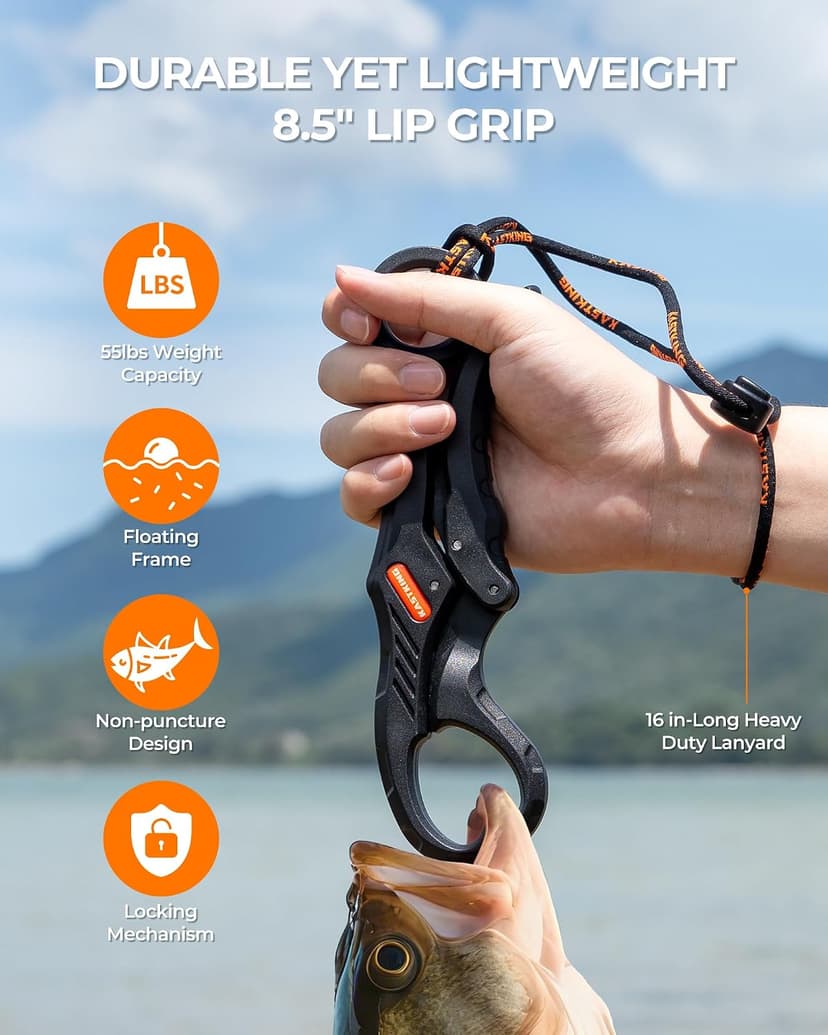 Corrosion Resistant Fishing Pliers, Fillet Knife, Scissors, 55 lb Floating Fish Lip Gripper, Multi-Function Fishing Tools KastKing SteelStream Fishing Tool Set, Fishing Gear B0F2FQ6CD9