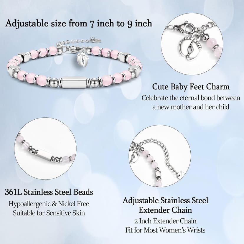 New Mom Gifts for Women, 1st Time Mothers Day Mom Mommy To Be Gifts for Women After Birth, Pregnancy Jewelry Gifts Bracelet for Mama B0D112KB4T