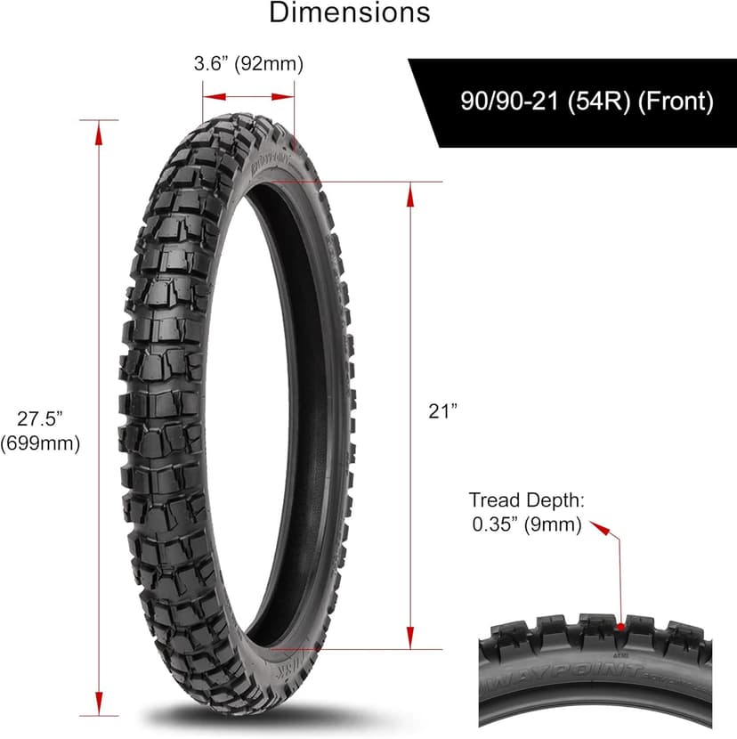 Tusk Waypoint Adventure Front Tire 90/90-21 (54R) – Motorcycle & Dual Sport