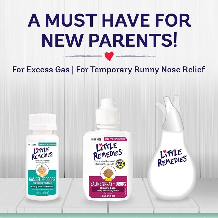 Little Remedies New Baby Essentials Kit with Saline Nasal Spray, Diaper Rash Cream, Gas Relief Drops, Gripe Water & More, Safe for Newborns, Multi-Color B075G6XMSF