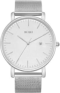 BUREI Men Wrist Watches Fashion Minimalist Analog Quartz Waterproof Watches for Men