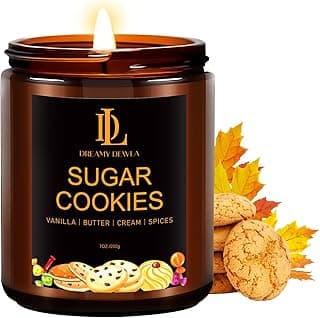 Fall Winter Candle | Sugar Cookies Scented Candle - Thanksgiving Home Decor, 7oz Winter Soy Candles with 50hr Burn Time, Holiday Thanksgiving Christmas Gifts for Women Men