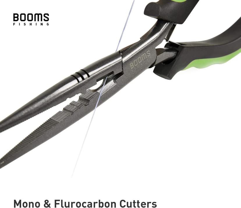Booms Fishing F03 Needle Nose Fishing Pliers, 9" Fisherman's Pliers, Long Nose Hook Remover, Saltwater Resistant Fishing Gear, Green