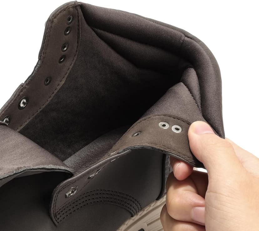 ANJOUFEMME Womens Comfy Outdoor Hiking Boots-Low heels Combat Ankle Boots for Women Non Slip Lace up Winter Shoes for Backpacking Trekking Walking