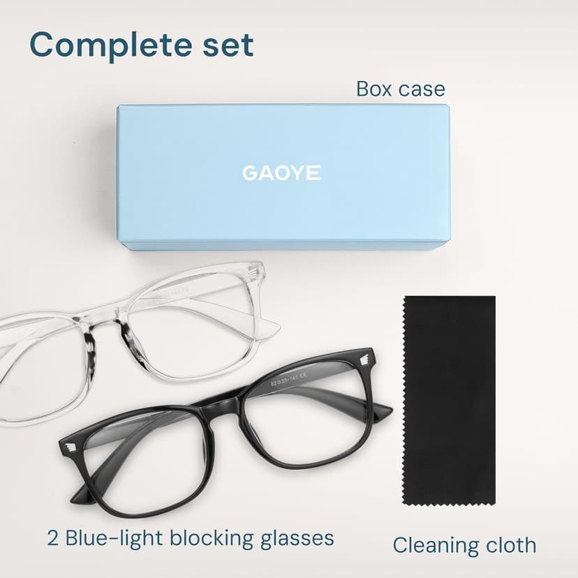 Blue Light Blocking Glasses - Fashion Square Eyeglasses, Anti UV Ray Computer Gaming Glasses Blue Blockers for Women/Men