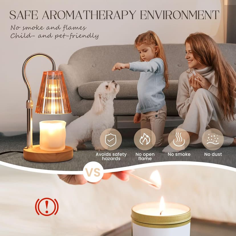 SnowBB Candle Warmer Lamp with Timer Dimmer, Adjustable Height, Birthday Gifts for Women Mom Friend Sister, House Warming Gift New Home Decor, Vintage Wax Melt Warmer, Christmas White Elephant Gifts B0FDWT6XTF