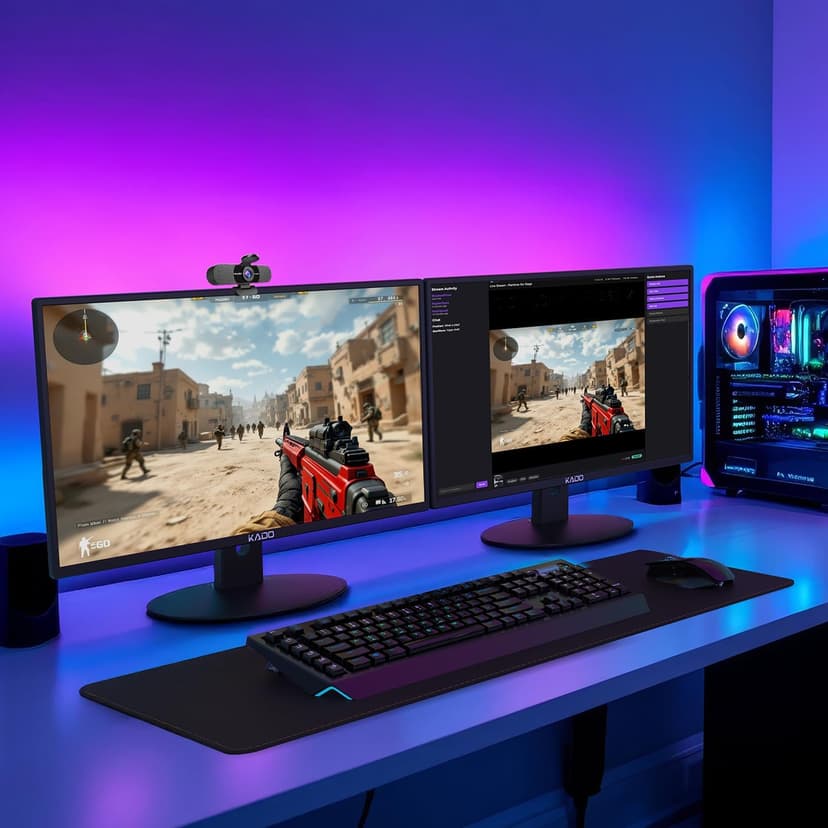 Kado Dual Monitor Setup - 2-Pack 24" 1920x1080 Computer Monitor 75Hz VESA Mount HDMI Office Gaming Hybrid Multitasking Daytrading Built-in Speakers